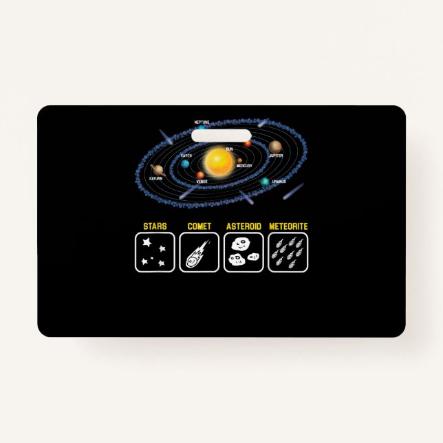 Astronomy Geek Galaxy Science Outer Space Solar Sy ID Badge (Front)