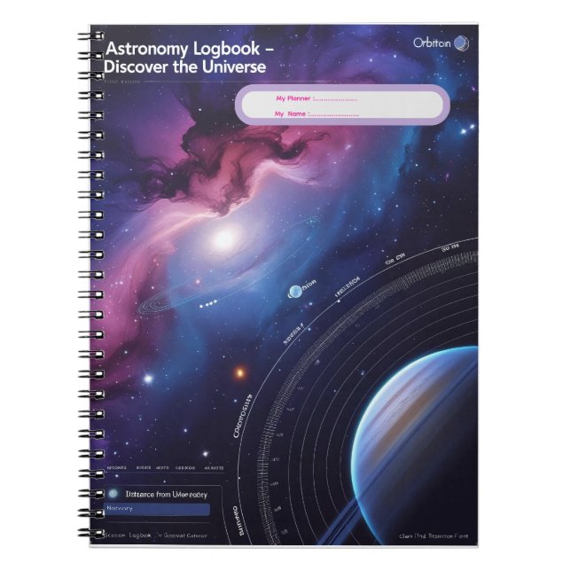 Astronomy Logbook – Discover the Universe Notebook (Front)