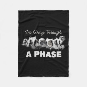 Astronomy lunar eclipse going through a phase moon fleece blanket