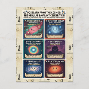 Astronomy Nebula Galaxy Space Science Design Postcard