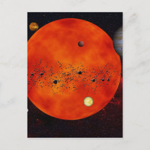 Astronomy planets solar system space postcard