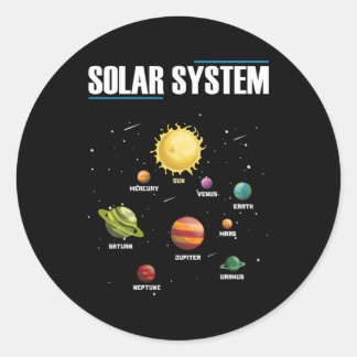 Astronomy Planets Space Solar System Galaxy Classic Round Sticker