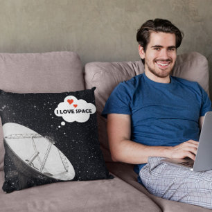 Astronomy Radiotelescope Backdrop Stars Kids Cushion