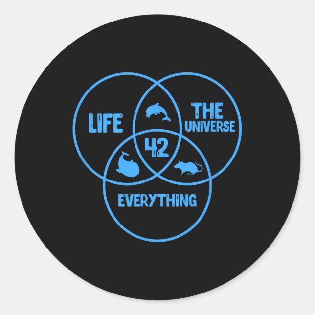 Astronomy Science Life The Universe And Everything Classic Round Sticker (Front)