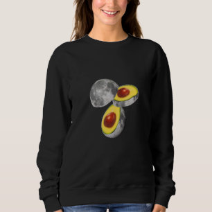 Astronomy Solar System Moon Avocado Slice Fruit Pl Sweatshirt