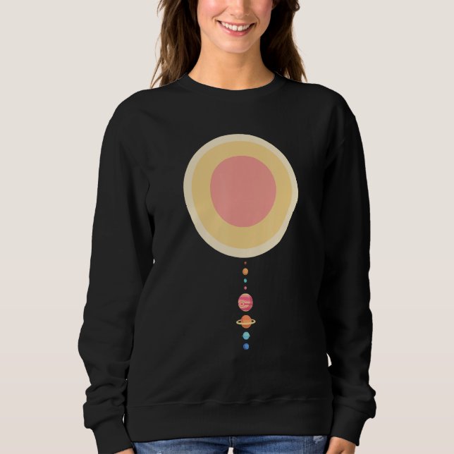 Astronomy Space Geeks Scale Model Solar System Pla Sweatshirt (Front)
