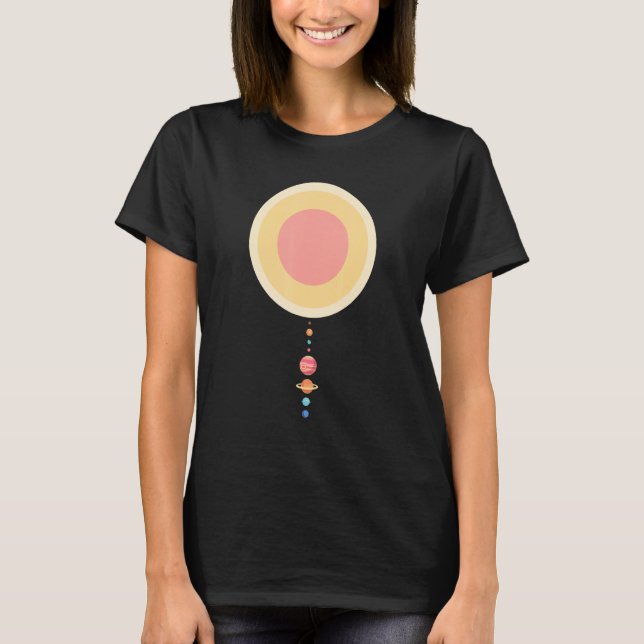 Astronomy Space Geeks Scale Model Solar System Pla T-Shirt (Front)