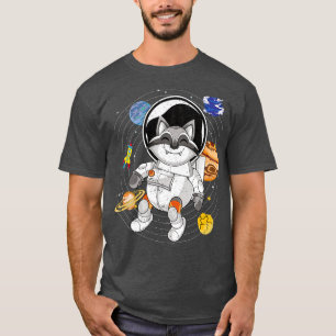 Astronomy Space Planets Forest Animal Astronaut Ra T-Shirt