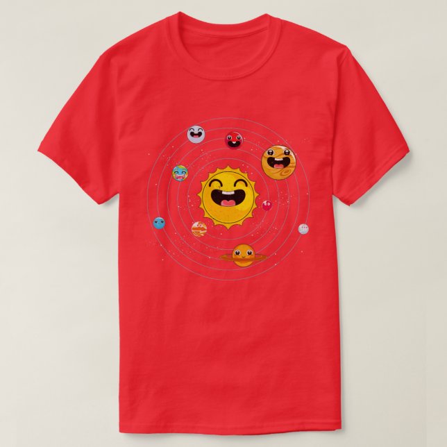 Astronomy Space Scientist Solar System Cute Planet T-Shirt (Design Front)
