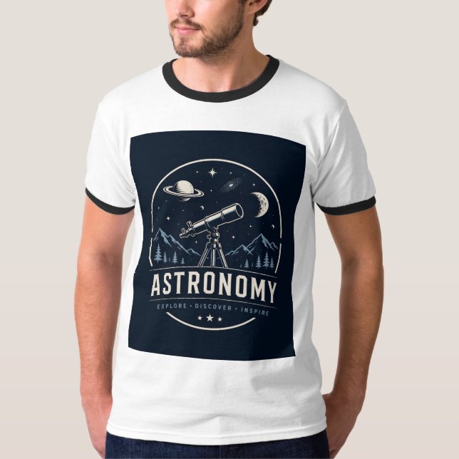 Astronomy Telescope Graphic T-Shirt (Front)