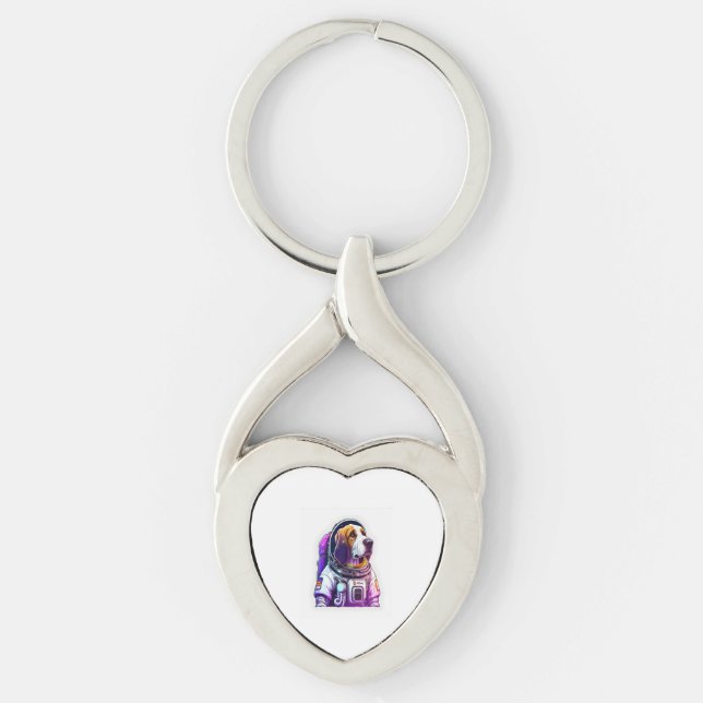 Astronout Dog Mascot  Key Ring (Front)