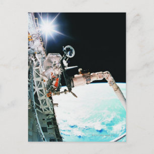 Astronuat Working in Space Postcard