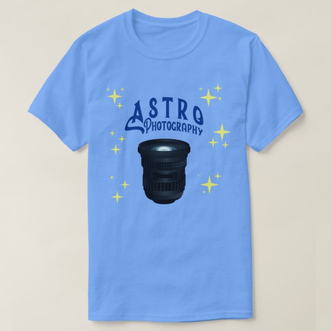 Astrophotography Camera Lens T-Shirt (Design Front)