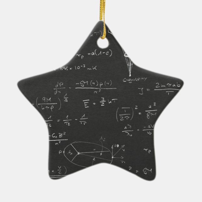 Astrophysics diagrams and formulas ceramic tree decoration (Back)