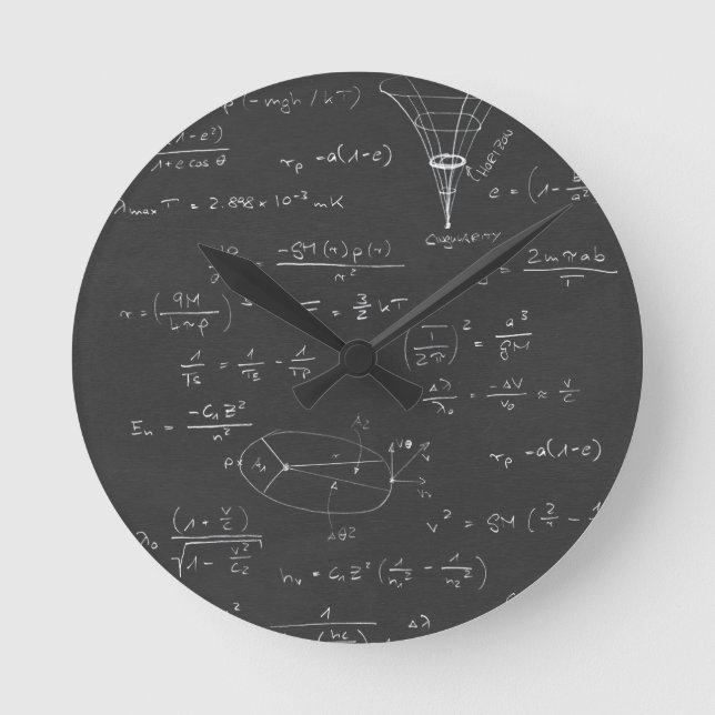Astrophysics diagrams and formulas round clock (Front)