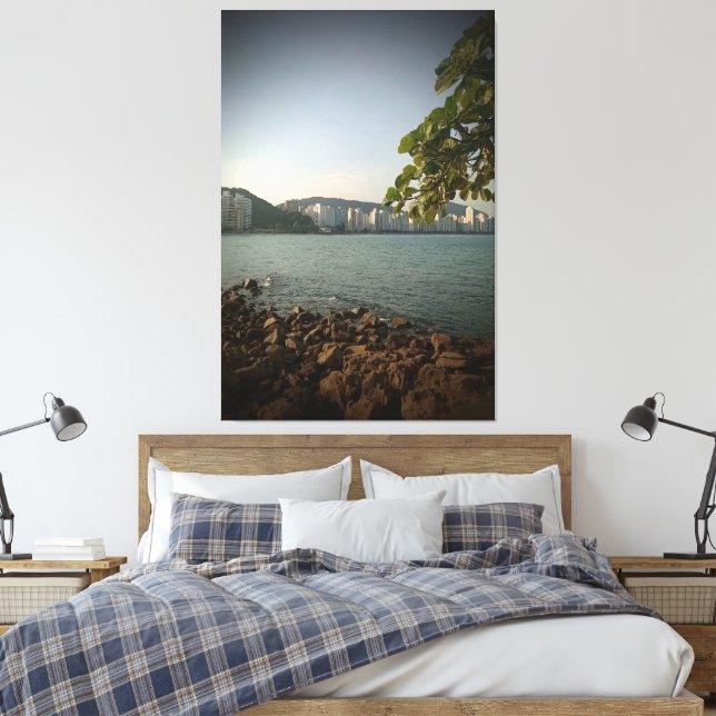 Astúrias Beach Guarujá Brazil Canvas Print (Insitu(Bedroom))