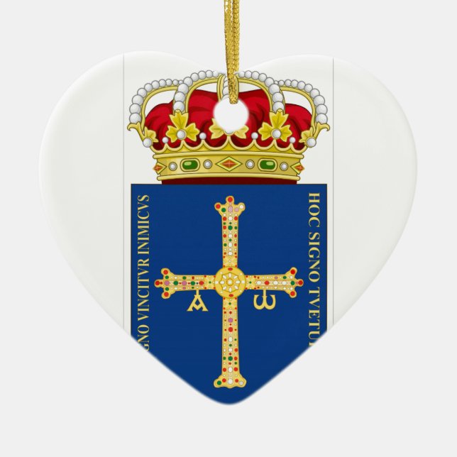 Asturias Coat of Arms (Spain) Ceramic Tree Decoration (Front)