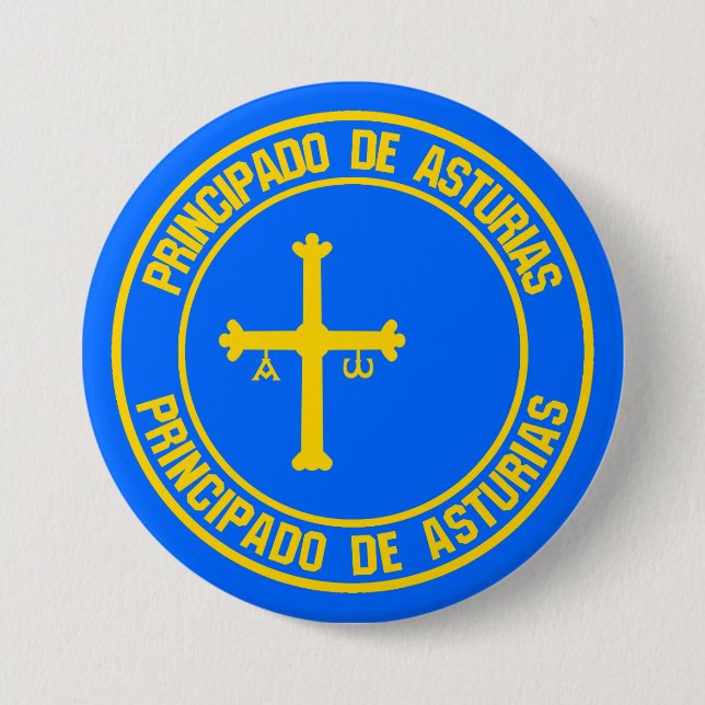 Asturias Round Emblem 7.5 Cm Round Badge (Front)