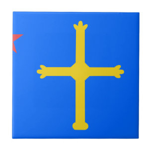 Asturias Socialist Flag - Asturina Estrella Roja Tile