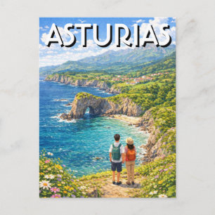Asturias Spain Travel Postcard
