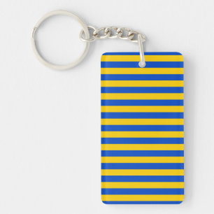 Asturias Sweden flag stripes yellow blue pattern c Key Ring
