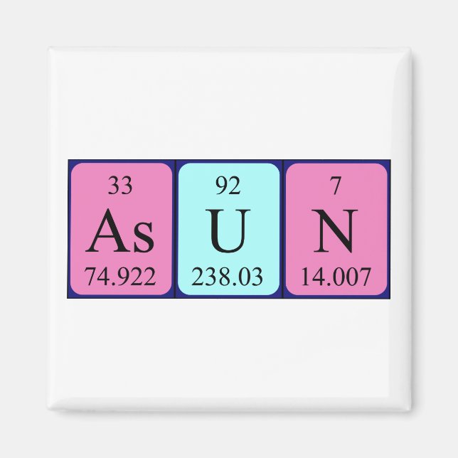 Asun periodic table name magnet (Front)