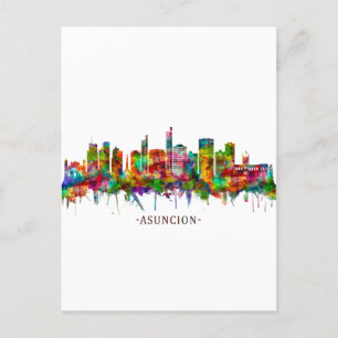 Asuncion Paraguay Skyline Invitation Postcard