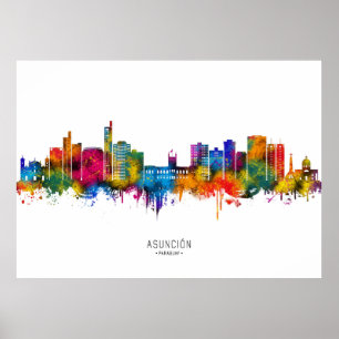 Asunción Paraguay Skyline Poster