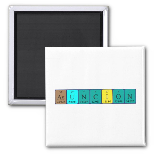 Asuncion periodic table name magnet (Front)