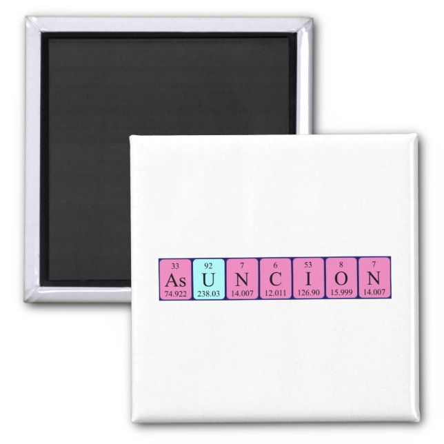 Asuncion periodic table name magnet (Front)