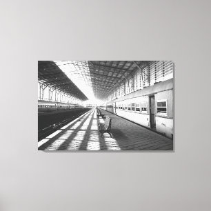 Aswan Egypt, Interior of Aswan Dam Train Station Canvas Print