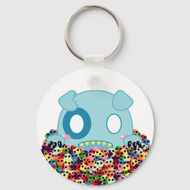 Asyl the Dog - Sugar Skulls Key Ring (Front)