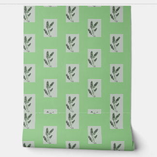 Asymmetric Absinthium in Pale Green Wallpaper