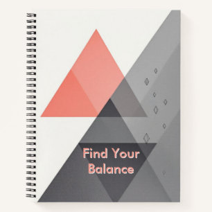 Asymmetric Balance Abstract   Modern Coral Geometr Notebook