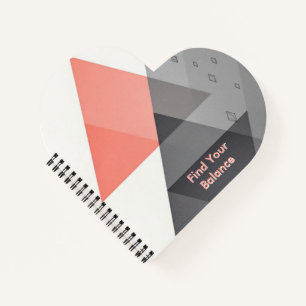 Asymmetric Balance Abstract Modern Coral Geometr Notebook