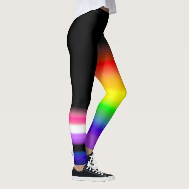 Asymmetric genderfluid rainbow pride flags leggings (Right)