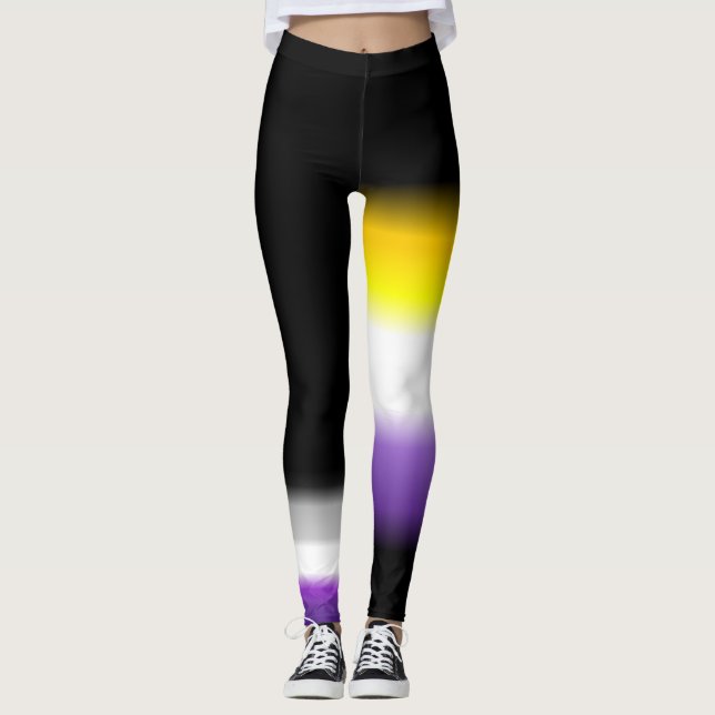 Asymmetric nonbinary ace asexual pride flags leggings (Front)