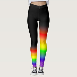 Asymmetric rainbow brown black gay pride flag leggings