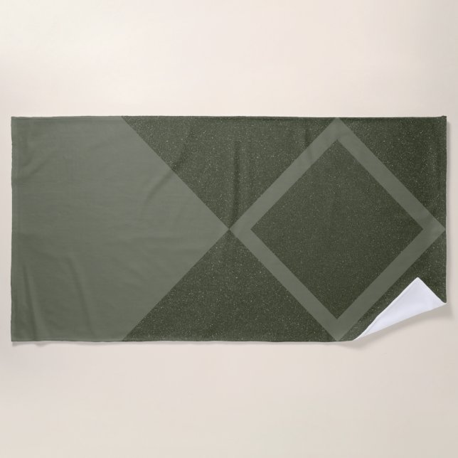 Asymmetrical Diamond Moss Green Towel (Front)