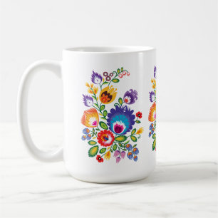 Asymmetrical polish Folk Wycinanki  Coffee Mug