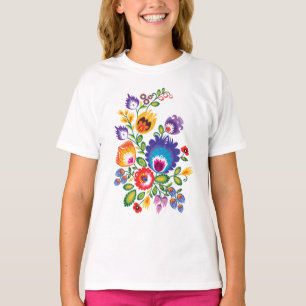 Asymmetrical polish Folk Wycinanki  T-Shirt
