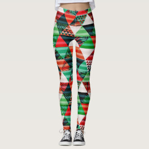 Asymmetrical shapes with lots of colour and palm leggings
