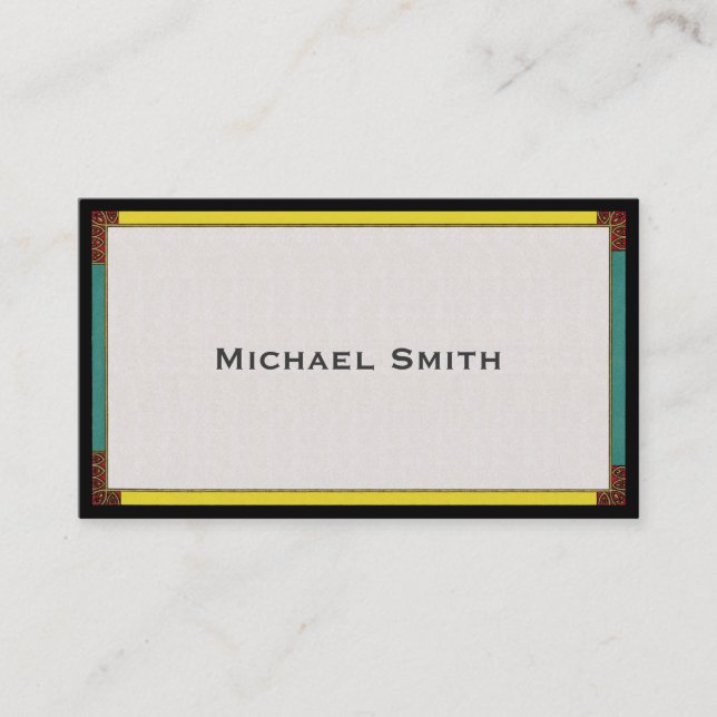 Asymmetrical Stained Glass Social Calling Card (Front)
