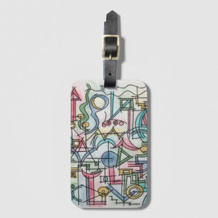 Asymmetry-Hand Painted Abstract Watercolor Art Luggage Tag