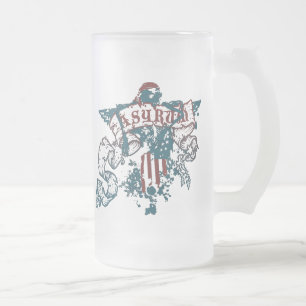 asyrum. : freedom scrollz : frosted glass beer mug