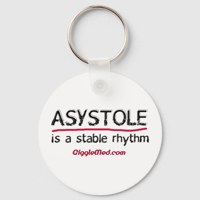 Asystole Medical Humour Keychain (Front)