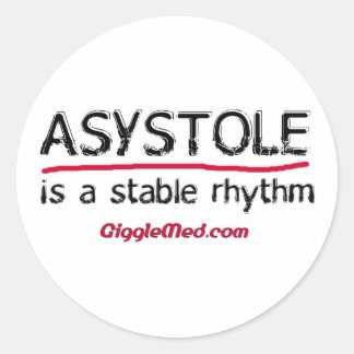 Asystole Medical Humour Stickers