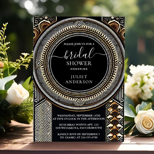 At African Brown Traditional Nigeria Bridal Shower Invitation (Creator Uploaded)