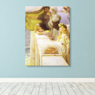 At Aphrodite's Cradle by Sir Lawrence Alma Tadema Canvas Print