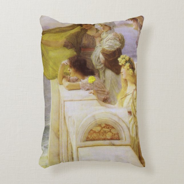 At Aphrodite's Cradle by Sir Lawrence Alma Tadema Decorative Cushion (Front(Vertical))